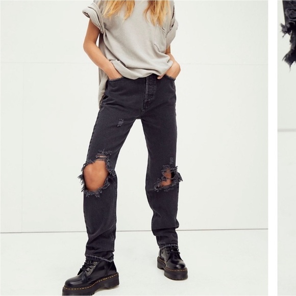 Free People Denim - Free People We the Free The Lasso High Waist Straight Leg Jeans